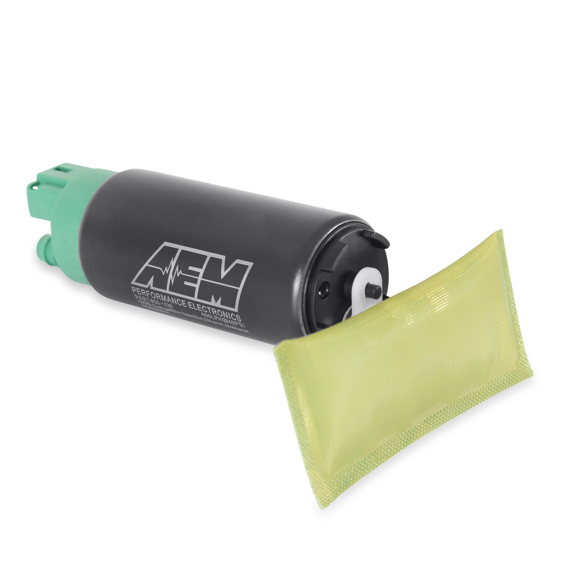 AEM 400LPH E85-Compatible In-Tank Fuel Pump - Double Barb 50-1230 product photo