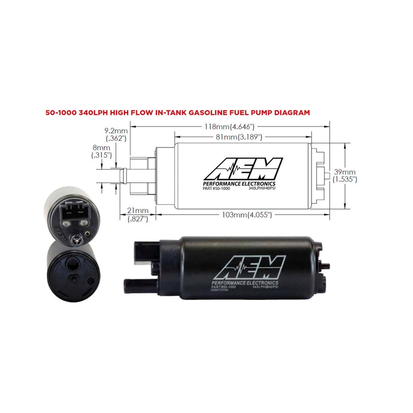 AEM High Flow In-Tank Fuel Pump 50-1000 product photo
