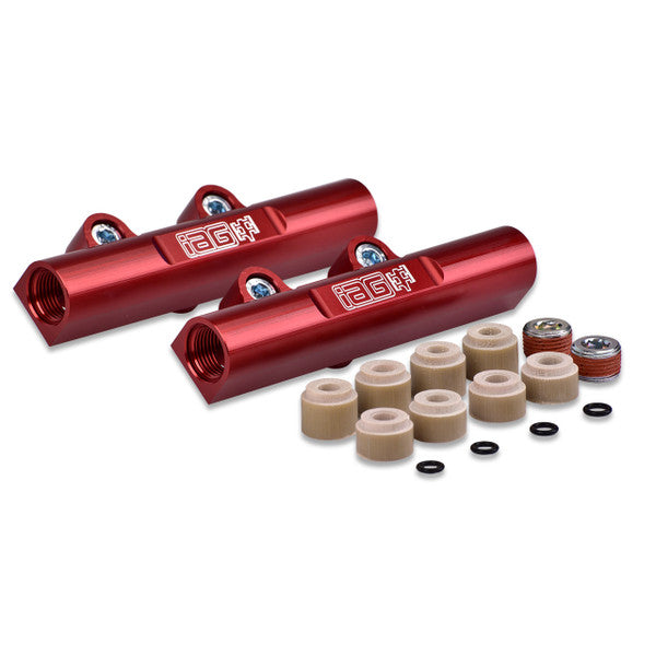 IAG V3 Top Feed Fuel Rails For 2002-14 Subaru WRX, 07-21 STI, 08-12 LGT, 06-13 FXT (Red Finish)