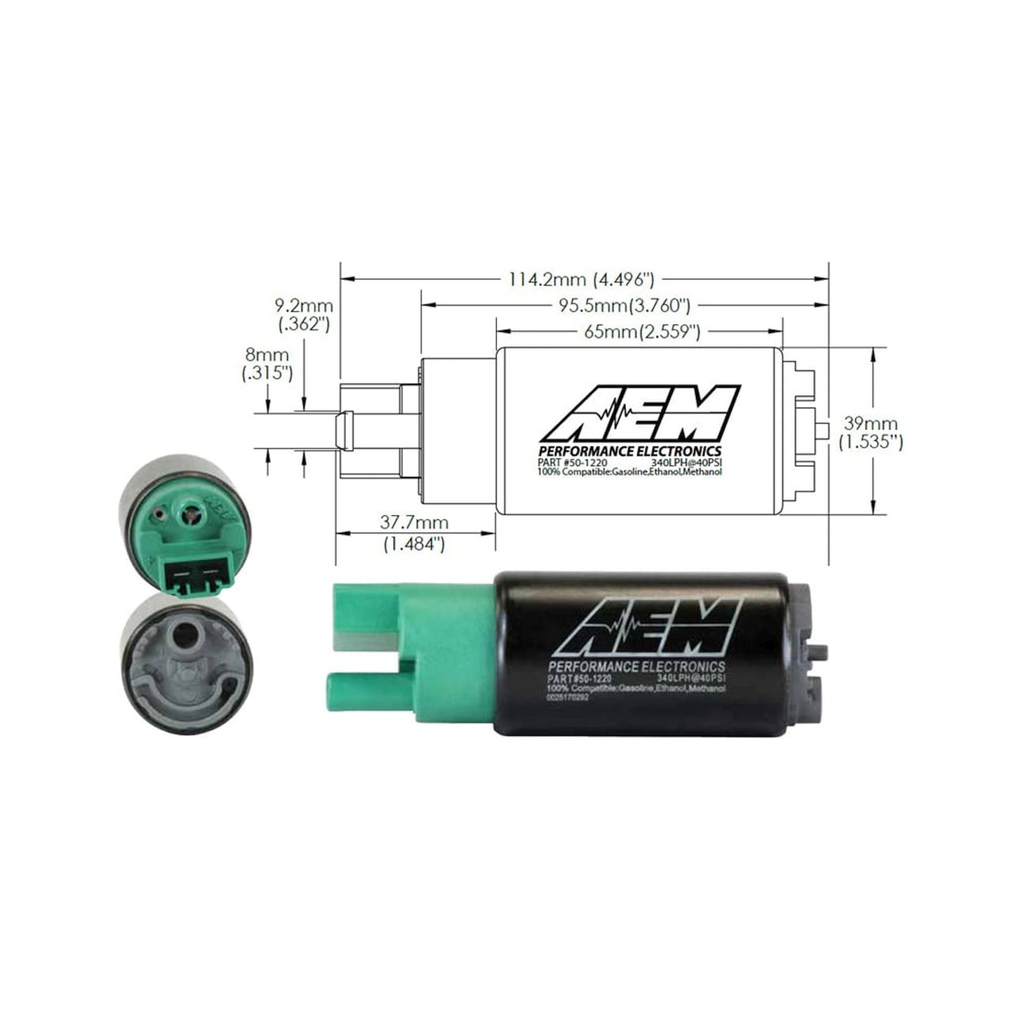 AEM 340LPH E85-Compatible In-Tank Fuel Pump 50-1220 product photo