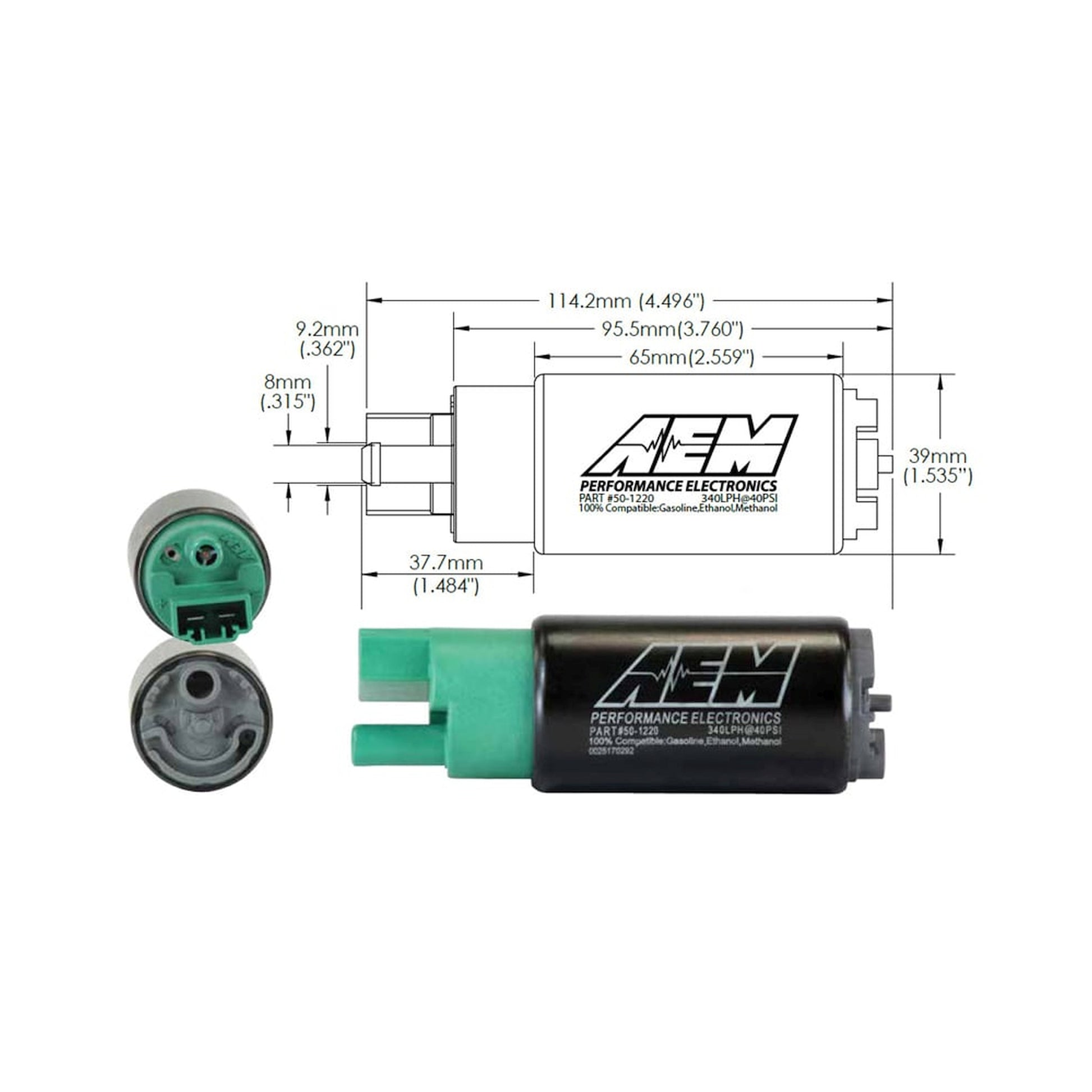 AEM 340LPH E85-Compatible In-Tank Fuel Pump 50-1220 product photo