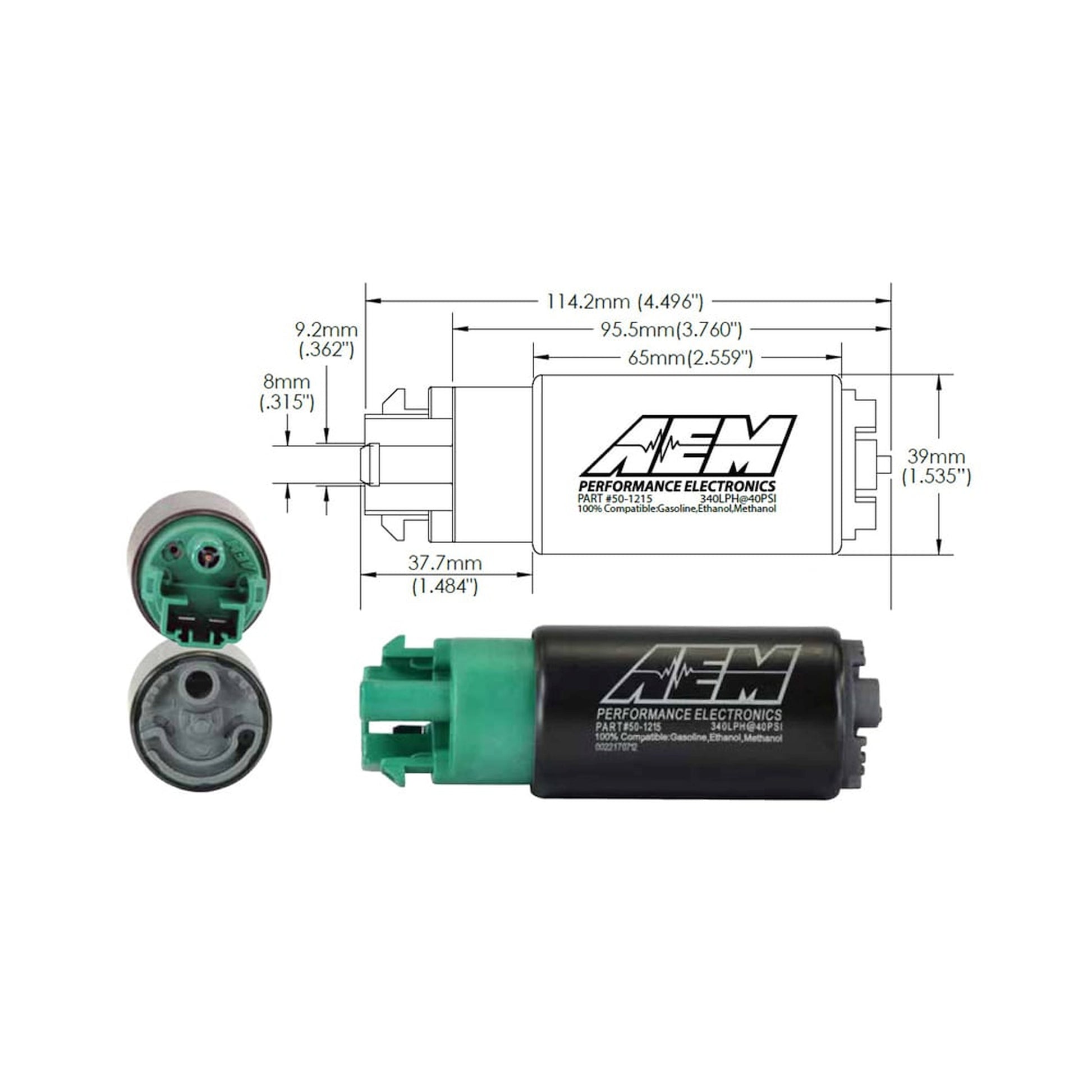 AEM 340LPH E85-Compatible In-Tank Fuel Pump 50-1215 product photo