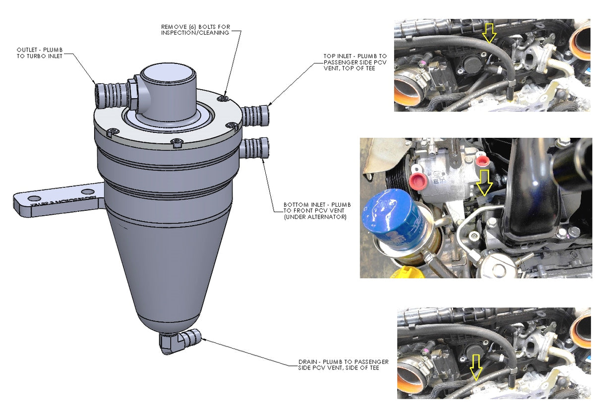 Killer Bee Air Oil Separator 08-14 Subaru Impreza WRX & 08+ STI / 05-09 OXT / 05-09 LGT