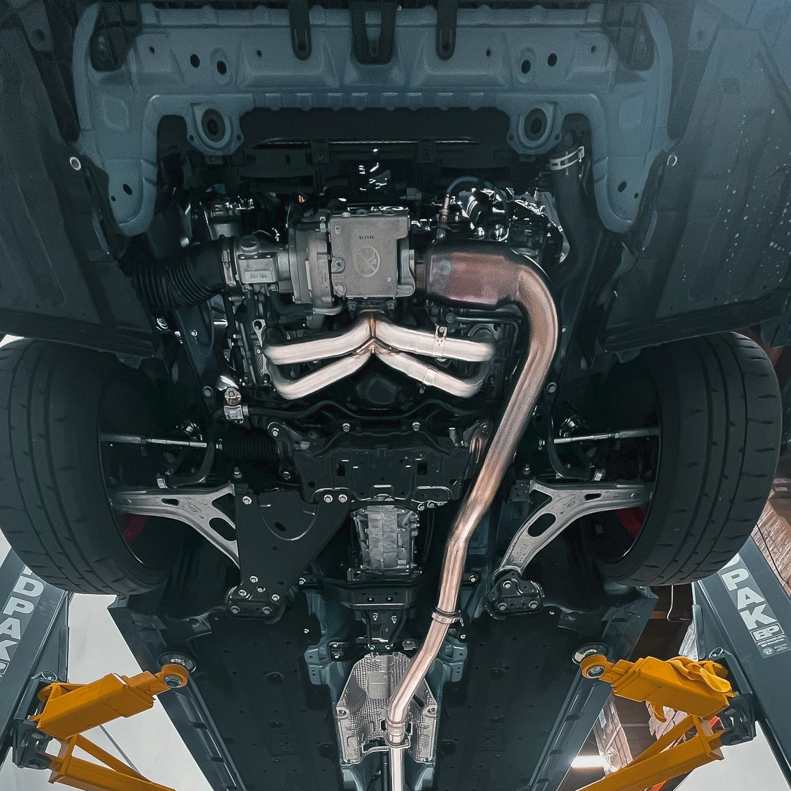PLM mid pipe installed on a 2022+ Subaru WRX VB
