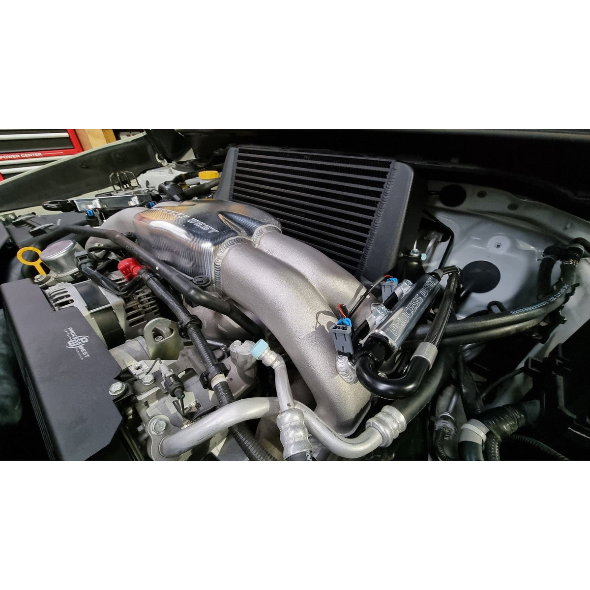 Process West Intake Manifold w/ Port Injection Fuel Rails Polished 2015-2021 Subaru WRX